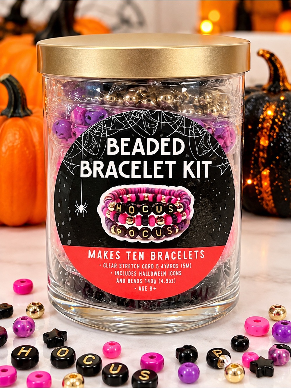 Halloween Beaded Bracelet Making Kit | Makes 10 Bracelets | NWT Sealed
